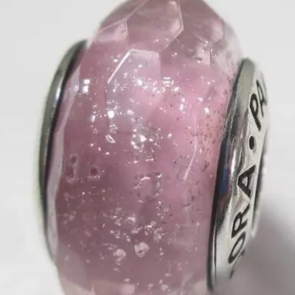 Preowned Pandora Pink Shimmer Facetted Glass Murano Bead. RTV $55.00 - Picture 3 of 3
